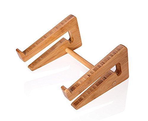 OUTOWIN Kreativ Bambus Laptopständer klappbar – Ergonomis Computer Desktop Ständer Vertikal Halterung Wärmeableitung für Alle Apple Macbook, MacBook Air / Macbook Pro / Retina MacBook und Andere 11“-15“ Laptops (Weniger als 35mm dicke) - 3