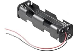 CABLEPELADO Portabatteria piatto | Portabatteria AA | Include cavo da 200 mm | Tensione Totale: 12 V (1,5 V per batteria) | Adatto per 8 batterie LR6 AA (FR6, HR6, LR6)