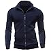 Produktbild Herren Mantel Btruely Herbst Winter Sport Strickjacke Sweatshirts Slim Männer Zipper Pullover Casual Warm Mode Outwear Jacket (XXL, Marine)