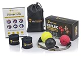 McFitness Boxing Punching Ball, Reflex Ball with Boxing Wraps, Boxing Headgear, MMA Gear and Boxing Equipment for Training. For Men, Women and Kids, All Ages