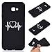 Produktbild Jorisa Schwarz Weich Silikon Hülle für Samsung Galaxy J4 Plus,Kreativ Lustig Muster Matte Dünn Flexibel Gummi TPU Handyhülle Schlank Leicht Kratzfest Schutzhülle,Liebe Herz