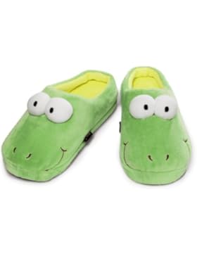 Nici 34312 - Hausschuhe Frosch Plüsch Größe S 35-36 (UK 2,5 to 3,5)