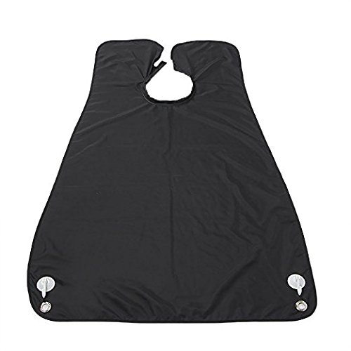 Preisvergleich Produktbild OVVO Bart-Lätzchen Trimmer Gesichtshaar Cape Schürze Rasiertuch Frisiertuch Werkzeug (schwarz)