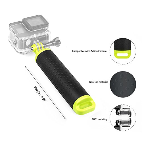 SHOOT Monopod Buceo Manija de Mano del Apretón de Flotante Floating + Tornillos Accesorios para GoPro Hero 8/7/6/5/4/3/3+ GoPro Session SJCAM Xiaomi Yi APEMAN CROSSTOUR VICTURE AKASO(Verde)