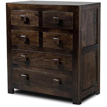 Dark Mango Wood Chest Of Drawers Dakota Wooden Bedroom Furniture