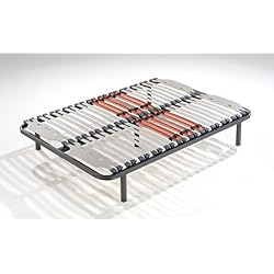 HOGAR24 ES Somier Multiláminas Taco Caucho Basculante y Reguladores Lumbares, Tubo Acero 40x30 + Juego De 5 Patas De 26cm, 150x190cm