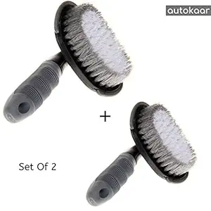 Autokaar Car Bike Cycle Wheel Tire Cleaning Brush, Tyre Rim Brush (Pack of 2)