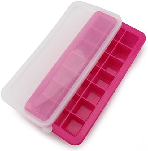 Silicone Ice Cube Trays Molds with Lid , Ice Maker Food Storage Container, Contain for Puree Fruit Vegetable Soup Sauce, 21 Ice Cubes Cool Vodka Whisky Cocktail Highball Coffee Iced Tea