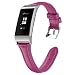 Produktbild Für Fitbit Charge 3 Armband,Colorful Luxus Leder Armbänder Wrist Strap Uhrarmband Unisex Ersatzband mit Edelstahlschließe für Fitbit Charge 3 (5.5''-6.7', Hotpink)