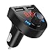 Price comparison product image Blufree FM Transmitter, Bluetooth Car Transmitter Wireless In-Car Radio Adapter Hands-free Calling Car Kit with Dual USB Charger Port, Support Bluetooth/TF Card/U-Disk Music Play, Car Voltage Detect