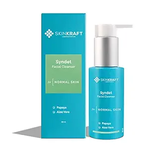 SkinKraft Syndet Facial Cleanser - Papaya Face Wash For Normal Skin & Combination Skin With Aloe Vera - 60 ml