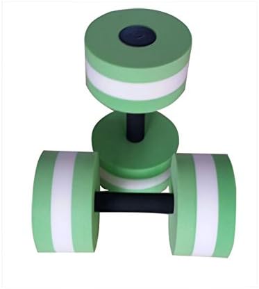 Anam Aqua Dumbbell Foam Barbells Water Aerobic Exercise Pool Fitness Exercises Equipment 2 Pcs (Green &amp; White)