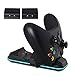 Produktbild ECHTPower Xbox one Akku (2 Stück) und Controller Ladestation Set, Ladegerät und wiederaufladebare Batterie für Xbox One/Slim / Elite/X Wireless Controller, Schnellladefunktion, Kapazität 1100mAh