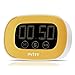 Produktbild INTEY Küchentimer elektronischer magnetischer Küchen-Timer Küchenuhr (Timer-, Stopp-Uhr-Funktion, Countdown) mit großem LCD Display, lautem Alarm und Touchscreen in Gelb inkl.Batterie … …