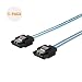 Produktbild SATA III Kabel, cablecreation [2er Pack]-SATA III 6.0 Gbit/s 7-polig weiblich auf Daunen Winkel weiblich Daten Kabel mit Verschlussriegel, blau... blau [5PACK]0.6ft Straight-Straight