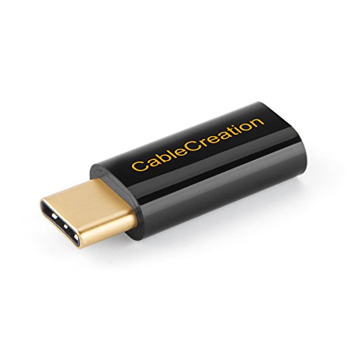 CableCreation USB C zum Mikro-USB-Adapter, Mikro-USB Typ C Daten-und Lade für Apple das Macbook, Chromebook Pixel und mehr, Black [56K Ohm Widerstand]