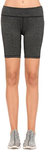 Caeasar Women's Leggings Fitness Workout Running Swimming Beach Slim Mid-waisted Breathable Fabric Elastic Casual Yoga Shorts Pants (M, Dark Gray)
