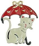  Zinnfigur Katze unterm Schirm