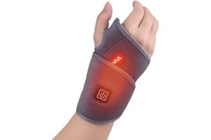 Comfheat Fascia riscaldante da polso per alleviare il dolore, tutore per polso riscaldato, terapia del calore per sollievo del tunnel carpale, distorsioni, gonfiore, tenosinovite di De Quervain,