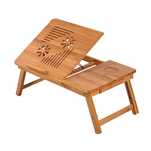 Homcom 923-002 Laptoptisch, Bambus, natur, 55 x 35 x 30 cm