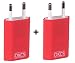 Produktbild OKCS 5W 2X USB Netzteil Netzstecker Adapter 5V / 1A für Smartphones, Tablets, eBook Reader kompatibel mit iPhone, Galaxy, P10, P20, Xperia etc. in Rot