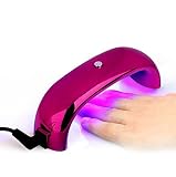Profesional 9W UV LED Luz de Lš¢mpara secadora de u?as para Shellac Esmalte Gel U?a Arte (Rosa)