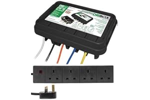 BURNTEC Outdoors Waterproof Electrical Junction Enclosure 20 Metre 4 Way Extension Lead Ideal for garden lawn mower power tools