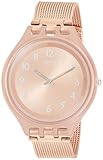 Swatch Damen Analog Quarz Uhr mit Edelstahl Armband SVUP100M