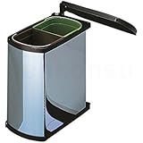 Hailo, Cubo de basura 2 compartimentos interiores, color: Gris (Grau)