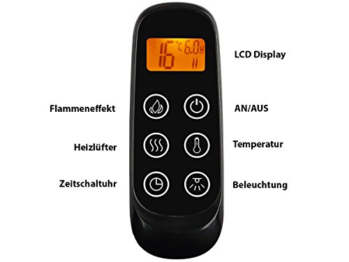 Richen Elektrokamin EF119B-MT119A Elektrischer Kamin (2000W, LED-Beleuchtung, 3-D Flammeneffekt, Fernbedienung) weiß - 6