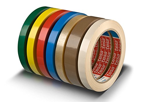Klebeband Markierungsband tesafilm 4204 PVC, 12mmx66m | Ideal für Tischabroller und Beutelverschlußmaschinen (1 Rolle, rot)