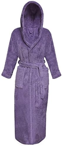Postero PN102 Luxury Hooded Fleece Long Bathrobe Dressing Gown