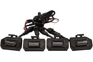 Comphic 4PCS Car LED Front Grill Lights External Grill Lamp Smoke Replacement Parts