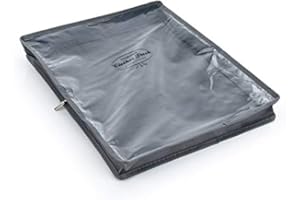 HANGERWORLD Pack of 5 Grey Breathable Cashmere Jumper Clothing Storage Pouch Bag with Clear Front