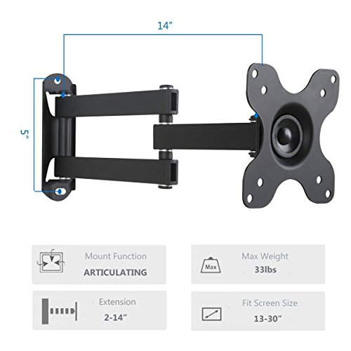WALI Articulating TV LCD Monitor Wall Mount Full Motion 14