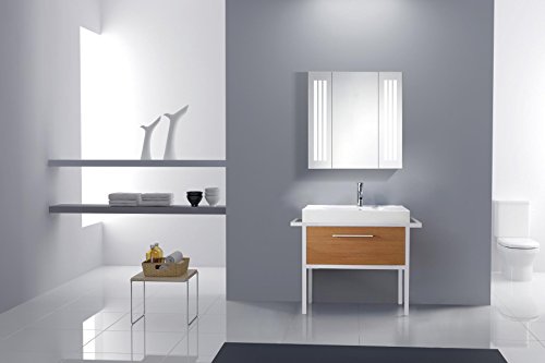 Eurosan Sydney, S60, 1-türiger Spiegelschrank, Superflach, Integrierte LED-Frontbeleuchtung, Breite 60 cm, Weiß - 6