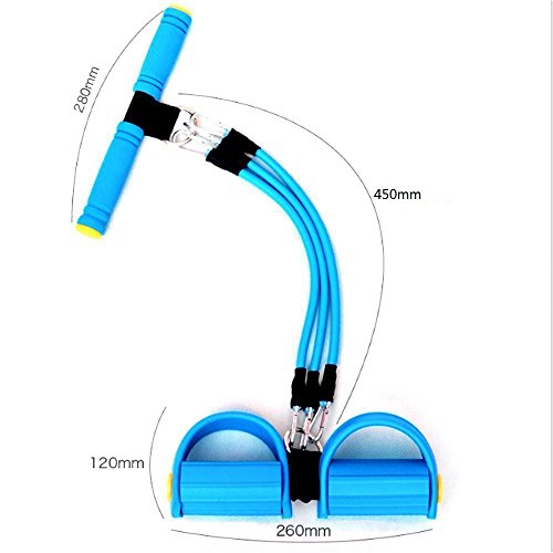 Sunmoch Multifunktionale Bauchtrainer Latex Schlauch einstellbar Fußpedal Zugseil 5 Aktien Knirscht Fitness Seil - 2