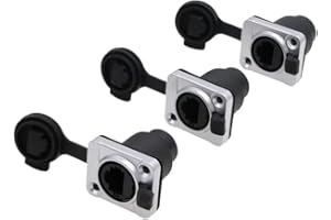 SZRMCC RJ45 Panel Mount Connector Cat5e RJ45 Ethernet Female LAN Module Bulkhead Panel Mount Coupler IP65 Waterproof Connector Socket with DustCap