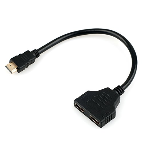 aukur HDMI Stecker auf 2 HDMI Buchse 1 IN 2 OUT Splitter Kabel Adapter Dual Display Kordel - 2