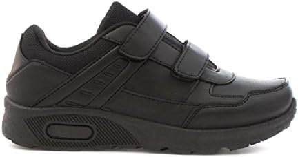 Tick Boys Black Double Touch Fasten Trainer