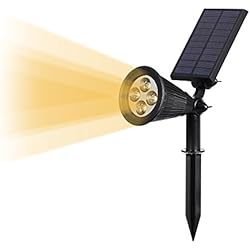 Quace Brand New Solar Powered 200 Lumens LED Spotlight Outdoor Waterproof Warm White Garden Patio Yard Lawn Driveway Landscape Security Light Wall Mounted Night Lights