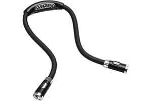 REY Luce LED flessibile regolabile per leggere, lavorare... a mani libere da appendere al collo, nera