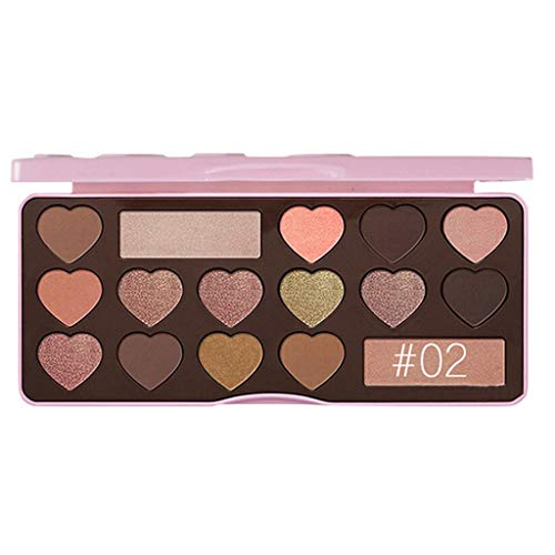 Women Makeup Eye Shadow Pearlescent Rotating Make Up Brush Tool 16 Color Eyeshadow Dish Earth Cherry Pearly Matte Waterproof Not Blooming