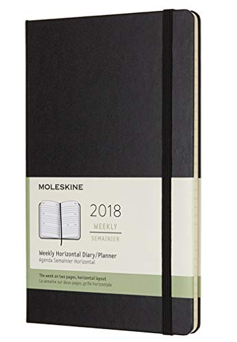 Moleskine 2018 Agenda Settimanale, 12 Mesi, Orizzontale, Large, Copertina Rigida, 13x21 cm, Nero Moleskine 2018 Agenda Settimanale, 12 Mesi, Orizzontale, Large, Copertina Rigida, 13x21 cm, Nero