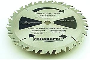 Ratioparts - Lama in Metallo Duro, 20 Denti, Diametro 250 mm, Diametro 20 mm, Spessore 1,8/2,8 mm, Colore: Nero