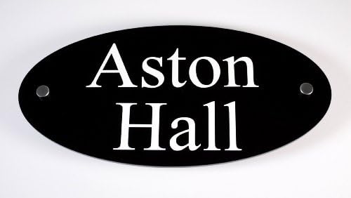 House Number Sign / Plaque Black Acrylic Oval