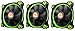 Produktbild Thermaltake CL-F055-PL12GR-A Riing 12 LED Gehäuselüfter, 3er Set grün