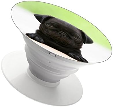 TrumanoL Pop Expanding Stand and Grip for Cell Phone Holder Smartphones and Tablets Socket cute black pug puppy 2 in 1 Set with free Clip car holder,360 Degree Rotatable