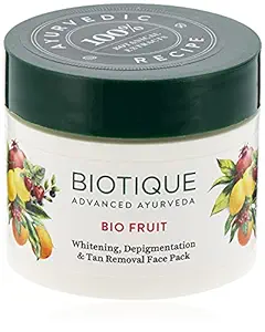 Biotique Bio Fruit Whitening And Depigmentation & Tan Removal Face Pack, 75g