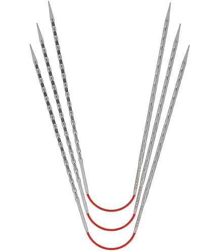 Ferri Da Maglia Circolari Addi CraSyTrio In Bambù – 24 Cm, Diametro 3,50 Mm, Set Da 5 Aghi Flessibili Per Calzini E Piccoli Progetti
